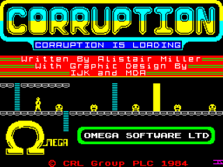 Corruption title screen for ZX Spectrum